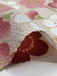 KKP2338-D-MODANUME Futako Chirimen Prune Moderne[Fabrication De Textile] Uni Textile(Atelier Komon) Sous-photo