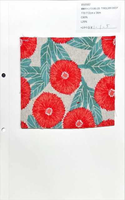 850582 Toile coton-lin 80/20 TYROLIAN DAISY
