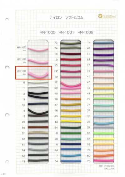 HN-1002 Élastique rond souple en nylon