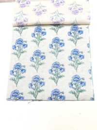 850573 SEVENBERRY® Pelouse De Coton Non Blanchi Bleu Soleil / Fleurs Sauvages[Fabrication De Textile] VANCET Sous-photo