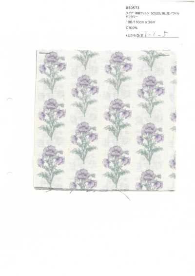 850573 SEVENBERRY® batiste coton écru SOLEIL BLUE / Wildflower