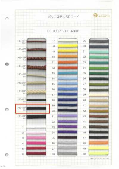 HE-482P Cordon enduit de polyester