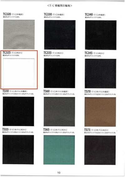 TC325 Tricot côtelé T/C 2 plis 2x1 largeur 60 cm