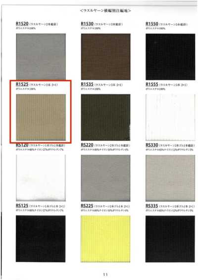 R1525 Fil Raschel côtelé 2 brins 2×1 largeur 60 cm