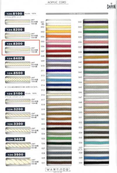 124-8300 Cordon rond acrylique Edo-uchi