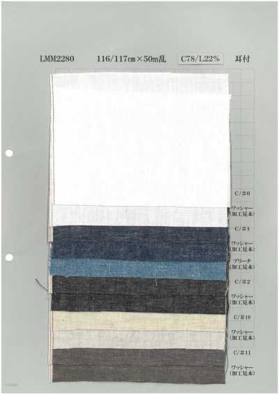 LMM2280 Denim coton-lin à bord franc, léger, 5 oz