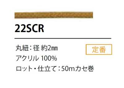 22SCR Cordon avec revêtement en silicone 2 mm