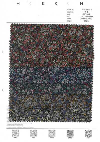 7026-1600-3 Petites fleurs délicates 80/240 fils