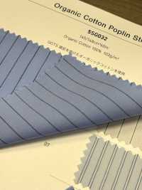 5SG032 Rayures En Popeline De Coton Biologique[Fabrication De Textile] Chambray Sous-photo