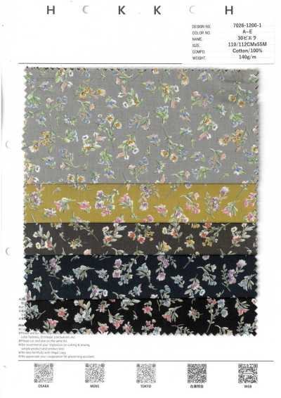 7026-1200-1 30 Viyella à petites fleurs