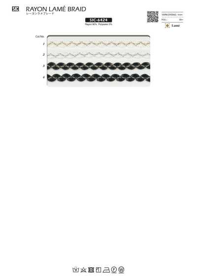 SIC-6424 Tresse lamée en rayonne