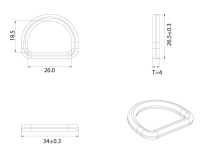 HH197 Anneau En D Simple Universel Altica[Boucles Et Anneau] Sous-photo