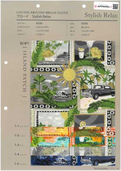 4256 Popeline élégante décontractée ISLAND PATCH