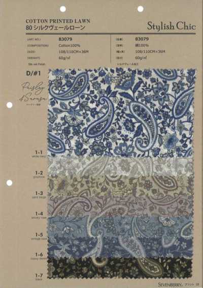 83079 80 Voile de soie Lawn cachemire&Sarasa