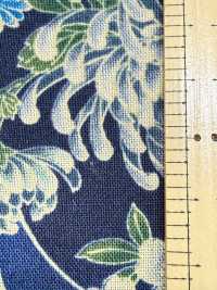 850561 Pelouse Teinte à L'indigo, Motif Japonais Mer De Nuages ​​et Chrysanthèmes En éventail[Fabrication De Textile] VANCET Sous-photo