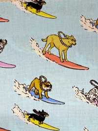850599 Pop Stylé En Popeline : Chiens Surfeurs[Fabrication De Textile] VANCET Sous-photo