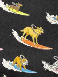 850599 Pop Stylé En Popeline : Chiens Surfeurs[Fabrication De Textile] VANCET Sous-photo