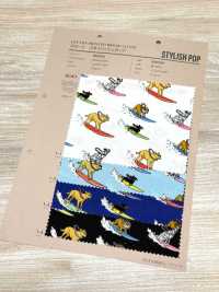 850599 Pop Stylé En Popeline : Chiens Surfeurs[Fabrication De Textile] VANCET Sous-photo