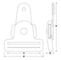 IB-KTK Clapet Antivol Latéral YKK IB-KTK 50 Mm[Boucles Et Anneau] YKK Sous-photo