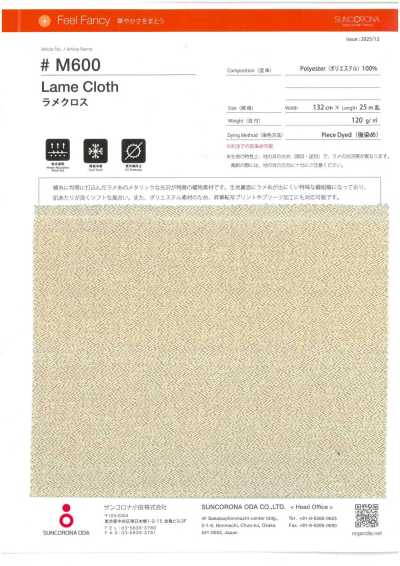 M600 Tissu lamé