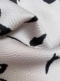 KKP9144-53 Satin martelé extensible imprimé feuille au pinceau monochrome[Textiles / Tissus] Uni Textile (Komon Kobo) Images supplémentaires