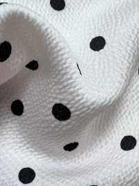 KKP9144-W-SB-184 Satin martelé extensible grande largeur à pois aléatoires[Textiles / Tissus] Uni Textile (Komon Kobo) Images supplémentaires
