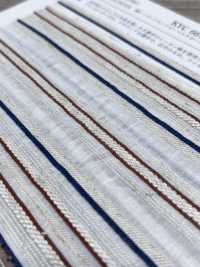 KYC667-55-1 Dobby coton-rayonne-lin à rayures horizontales multicolores[Textiles / Tissus] Uni Textile (Komon Kobo) Images supplémentaires