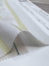 KYC-671-W-1 Dobby en coton, rayonne et lin, rayures horizontales multicolores, grande largeur[Textiles / Tissus] Uni Textile (Komon Kobo) Images supplémentaires