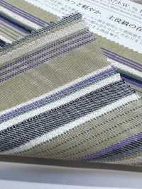 KYC673-W-1 Coton, Rayonne, Lin Dobby, Rayures Multicolores, Largeur Large[Fabrication De Textile] Uni Textile(Atelier Komon) Sous-photo