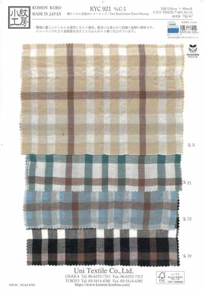 KYC921-C-1 Coton Tencel froncé teint en fil