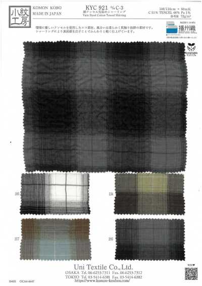 KYC921-C-3 Froncé teint en fil coton Tencel