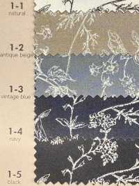 850544 Popeline De Coton écru, Motif Floral Sauvage à Rythme Botanique[Fabrication De Textile] VANCET Sous-photo