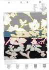 7027-810-1 Motif Floral En Satin CR à Rayures