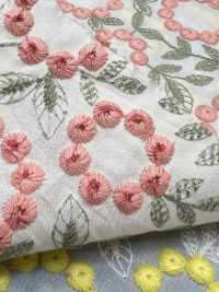 4027-848-1 Broderie En Coton Lawn Avec Pompons Et Dentelle Florale[Textile / Tissu] HOKKOH Images supplémentaires