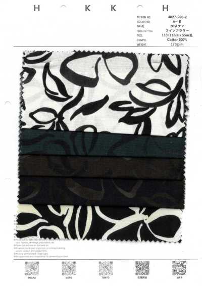 4027-280-2 Batiste 20s fleurs en ligne