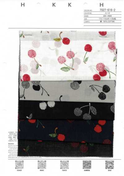 7027-616-2 60 Batiste 9088 Cerises Brodées