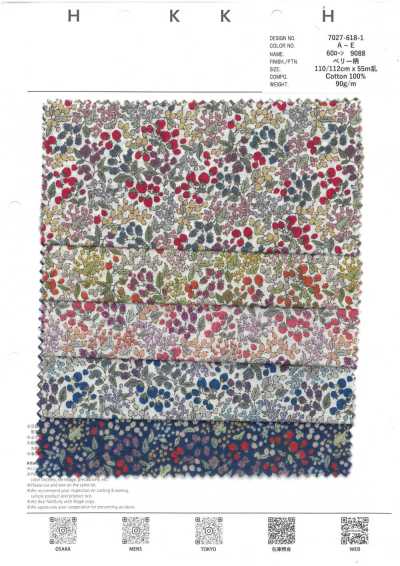 7027-618-1 Batiste 60s 9088 motif baies