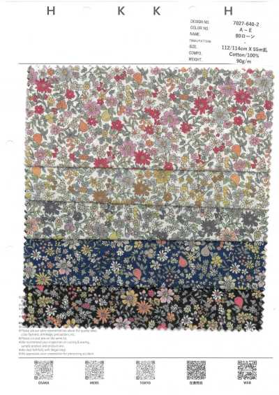 7027-640-2 80 batiste Thread-Line à petites fleurs