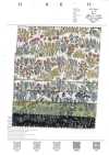 4027-660-1 Batiste 60 rayures horizontales courbes, petites fleurs