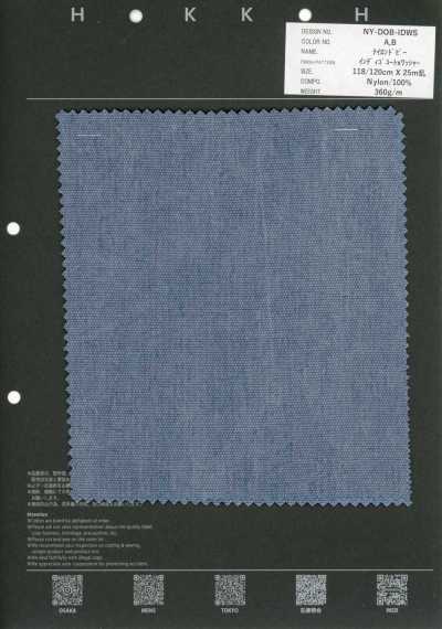 NY-DOB-IDWS Nylon Dobby Indigo Revêtement X Wash Finition