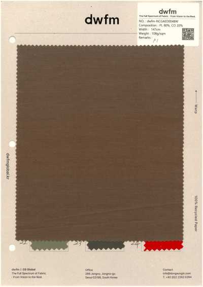 DWFM-NCGAED0048W Popeline Infroissable à Tissage Serré