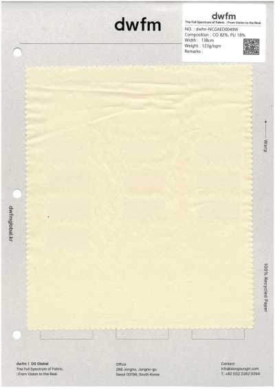 DWFM-NCGAED0049W Popeline De Coton Enduite De PU