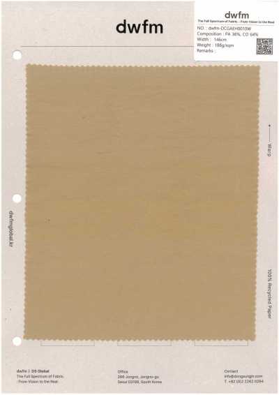 DWFM-DCGAEH0010W Sergé De Nylon Et Coton à Haute Densité