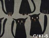 850615 Toile coton-lin Stray Cat Friends[Textiles / Tissus] VANCET Images supplémentaires
