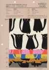 850615 Toile coton-lin Stray Cat Friends
