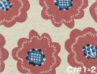 850626 Toile coton-lin à fleurs biscuit[Textiles / Tissus] VANCET Images supplémentaires