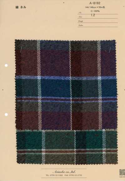 A-8192 Flanelle de coton à carreaux traditionnels