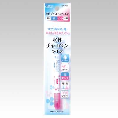 24436 Stylo craie à base d’eau double <bleu/rose, fin>