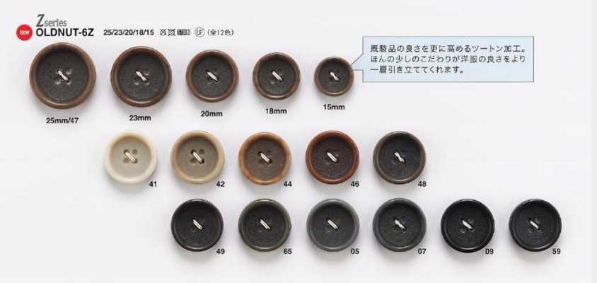 OLD-NUT6Z Bouton façon écrou pour vestes et costumes
