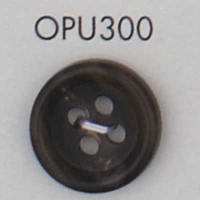 OPU300 Bouton à 4 trous avec rebord, en résine d'urée